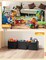 YOHOOLYO Toy Storage Organizer & Play Mat 43.3", Large 15×13×13" Collapsible Storage Cube Bin with Handles for Building Bricks, Boys, Girls, Playroom, Nursery (M, Black)